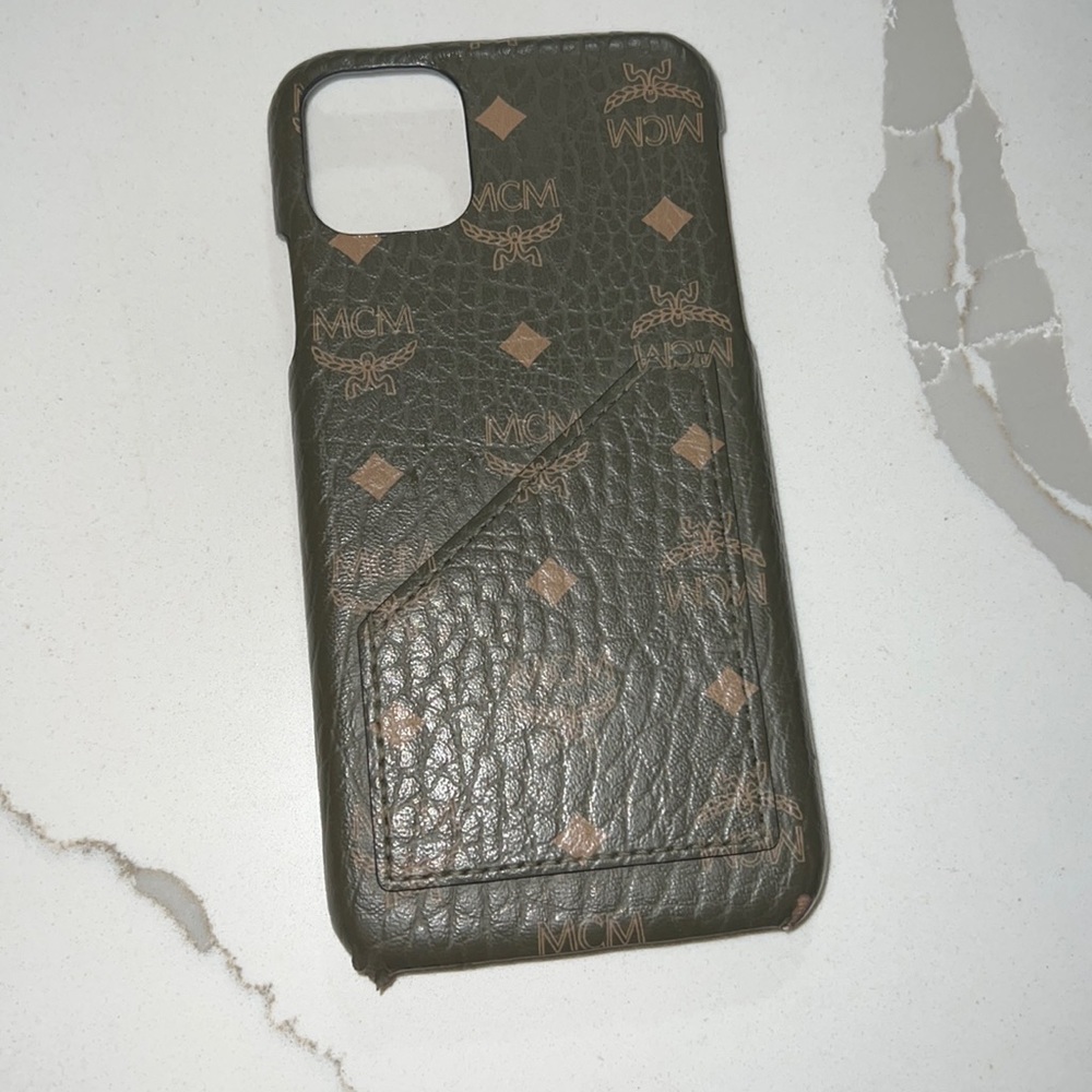 MCM Army Green iPhone 11 Pro Max case